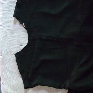 LOFT black flowy one piece jumpsuit sleeveless with sash size 12 petite